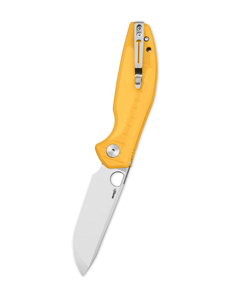 BESTECHMAN Angry Owl BMK12A-1: 3.252" D2 Blade, G10 Scales, Button Lock, Folding Knife