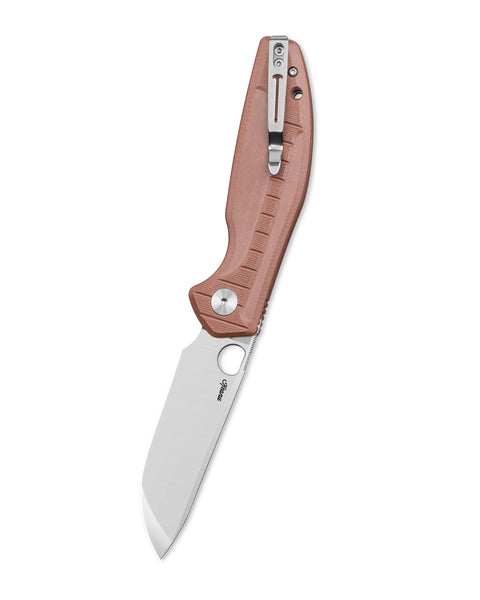 BESTECHMAN Angry Owl BMK12D-1: 3.252" D2 Blade, G10 Scales, Button Lock, Folding Knife