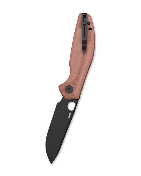 BESTECHMAN Angry Owl BMK12D-2: 3.252" D2 Blade, G10 Scales, Button Lock, Folding Knife