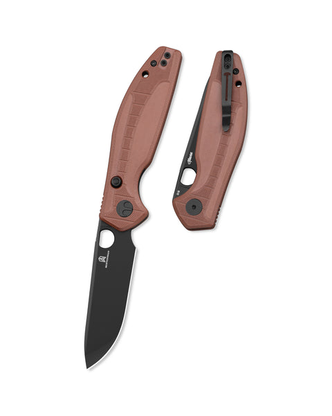 BESTECHMAN Angry Owl BMK12D-2: 3.252" D2 Blade, G10 Scales, Button Lock, Folding Knife