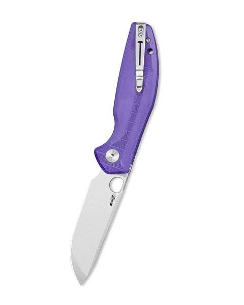 BESTECHMAN Angry Owl BMK12E-1: 3.252" D2 Blade, G10 Scales, Button Lock, Folding Knife