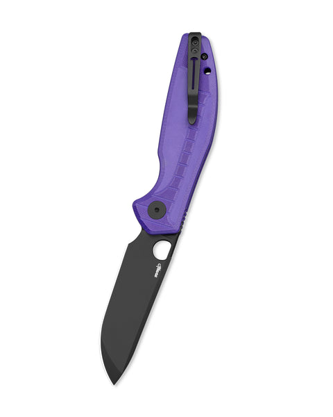 BESTECHMAN Angry Owl BMK12E-2: 3.252" D2 Blade, G10 Scales, Button Lock, Folding Knife