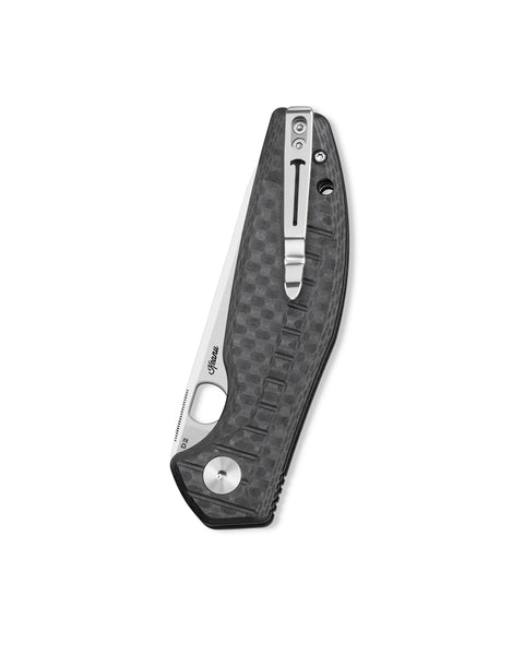 BESTECHMAN Angry Owl BMK12F-1: 3.252" D2 Blade, G10 Scales, Button Lock, Folding Knife