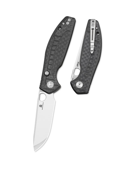 BESTECHMAN Angry Owl BMK12F-1: 3.252" D2 Blade, G10 Scales, Button Lock, Folding Knife