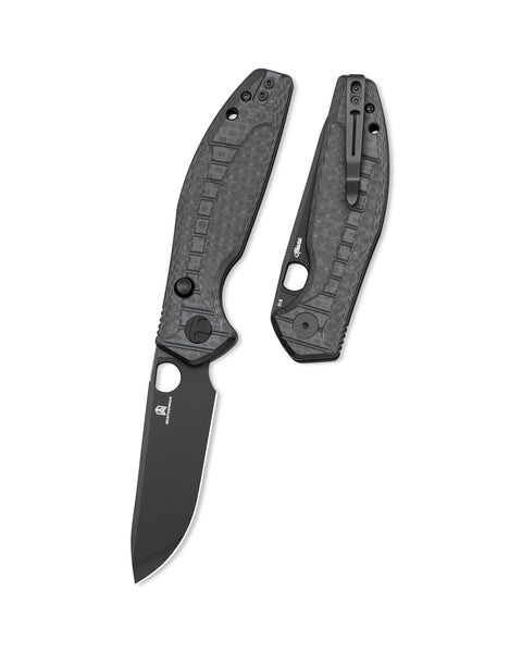 BESTECHMAN Angry Owl BMK12F-2: 3.252" D2 Blade, G10 Scales, Button Lock, Folding Knife