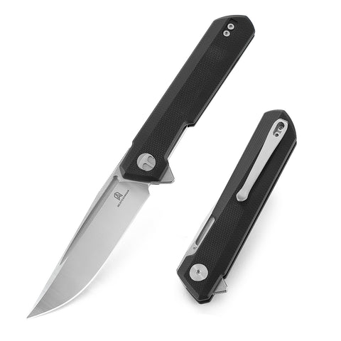 BESTECHMAN DUNDEE BMK01A: 3.35" D2 Steel Blade, G10 Scales, Liner Lock, Flipper